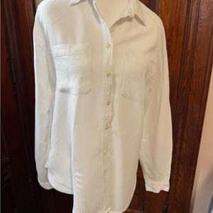 LOFT White Casual Button Down Shirt
